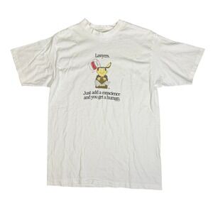 Vintage Lawyers Just Add Conscience Graphic Tee Delta‎ XL Funny Humor T-Shirt